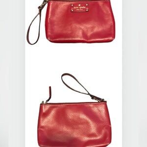 Kate spade bright red wristlet